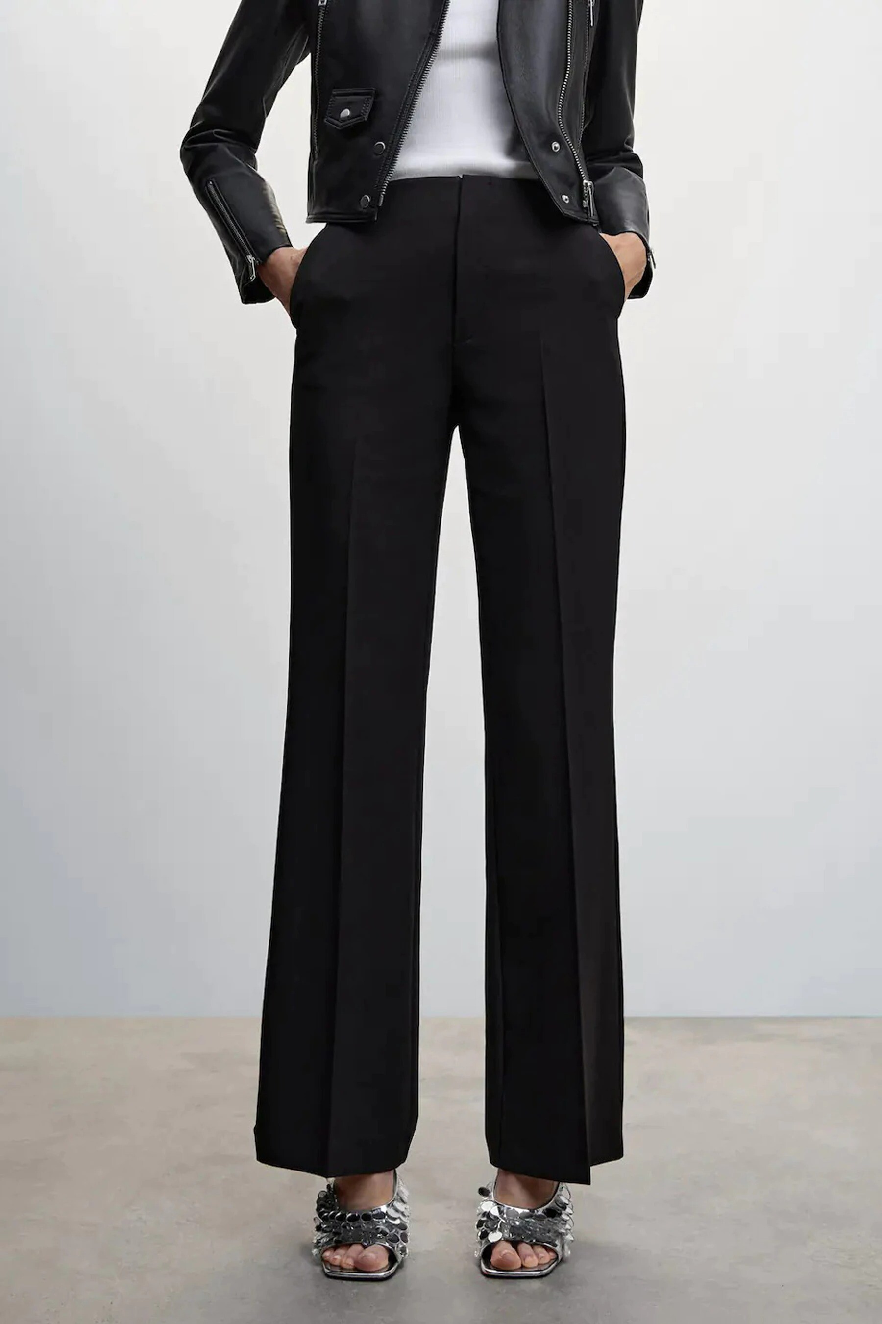 Pantalon noir online mango